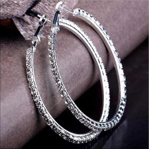6.5cm Diameter Silver Plated Earring